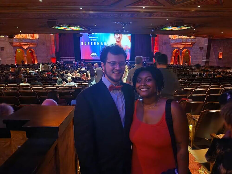 Georgia State Univertsity alum Christopher Hamilton attends the premiere of Superman