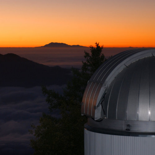 Image of the CHARA Array at dusk
