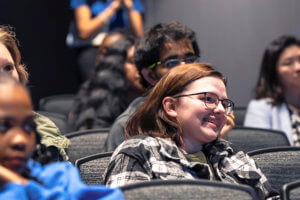 The audience listening to the panel discussion