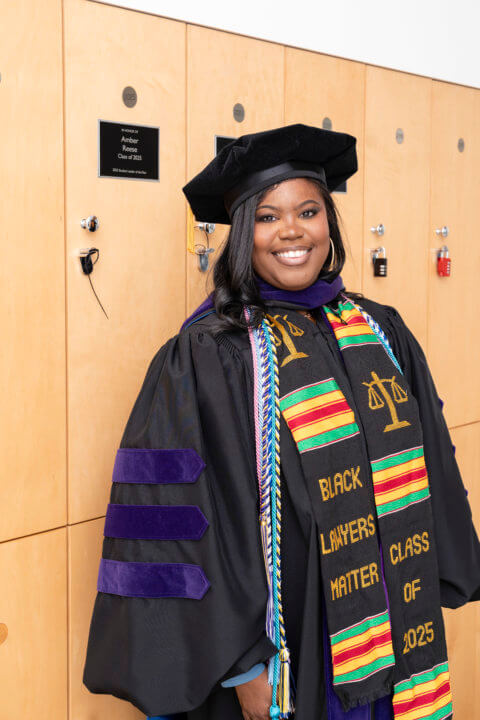To commemorate her years at Georgia State Law, Amber Reese (J.D. '25) made a gift to the college to name the student locker numbered 2025.