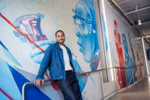 An Artistic Equation: Alum’s Campus Mural Adds GSU Spirit to New University Club