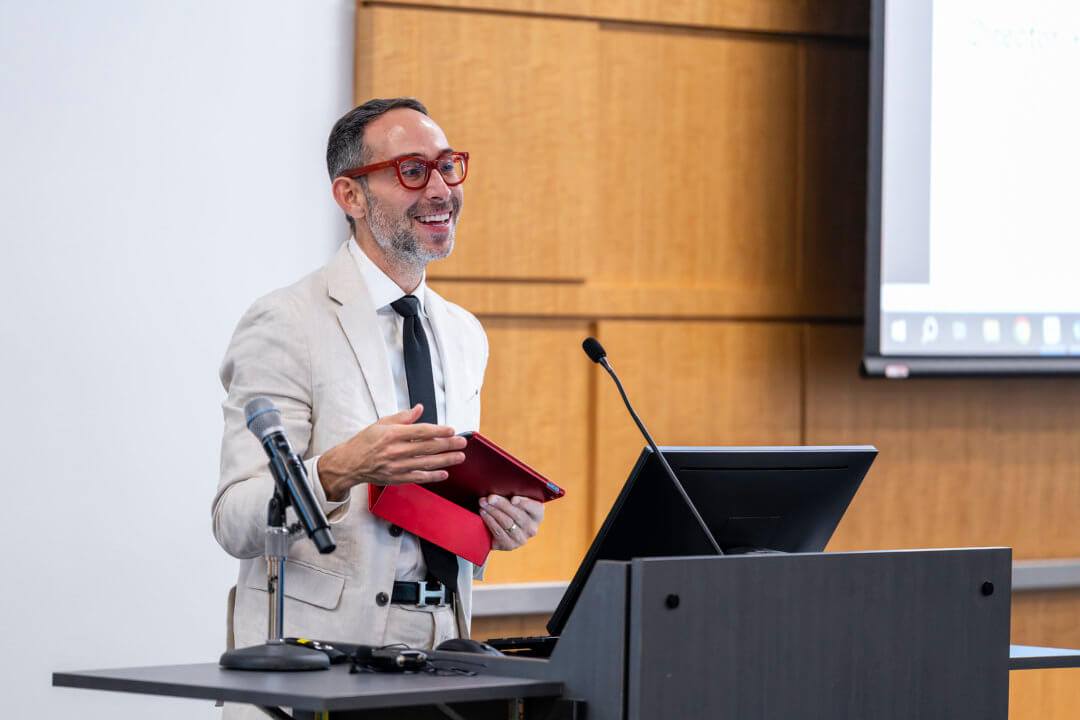 I. Glenn Cohen, the James A. Attwood and Leslie Williams Professor of Law at Harvard Law School and senior scholar mentor to Aaron, delivered the keynote of the Charity Scott Endowed Lecture.