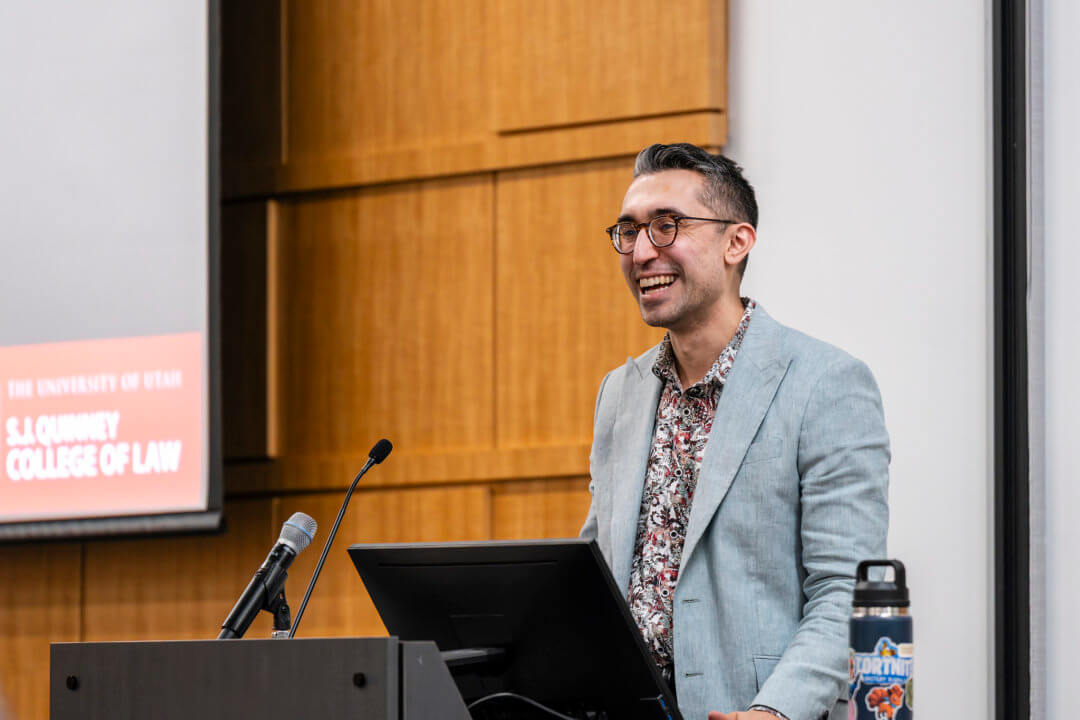 Dr. Daniel Aaron, associate professor of law at the University of Utah, delivered the prologue to the second annual Charity Scott Endowed Lecture.