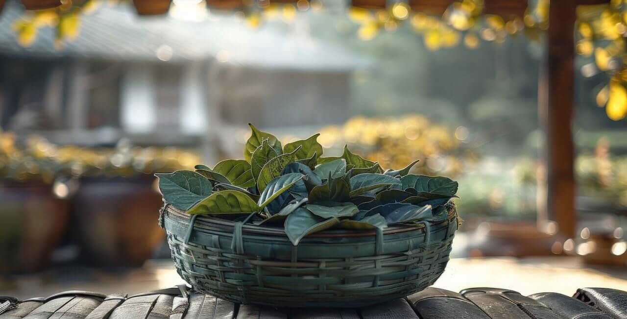 Bowl of Gesho leaves