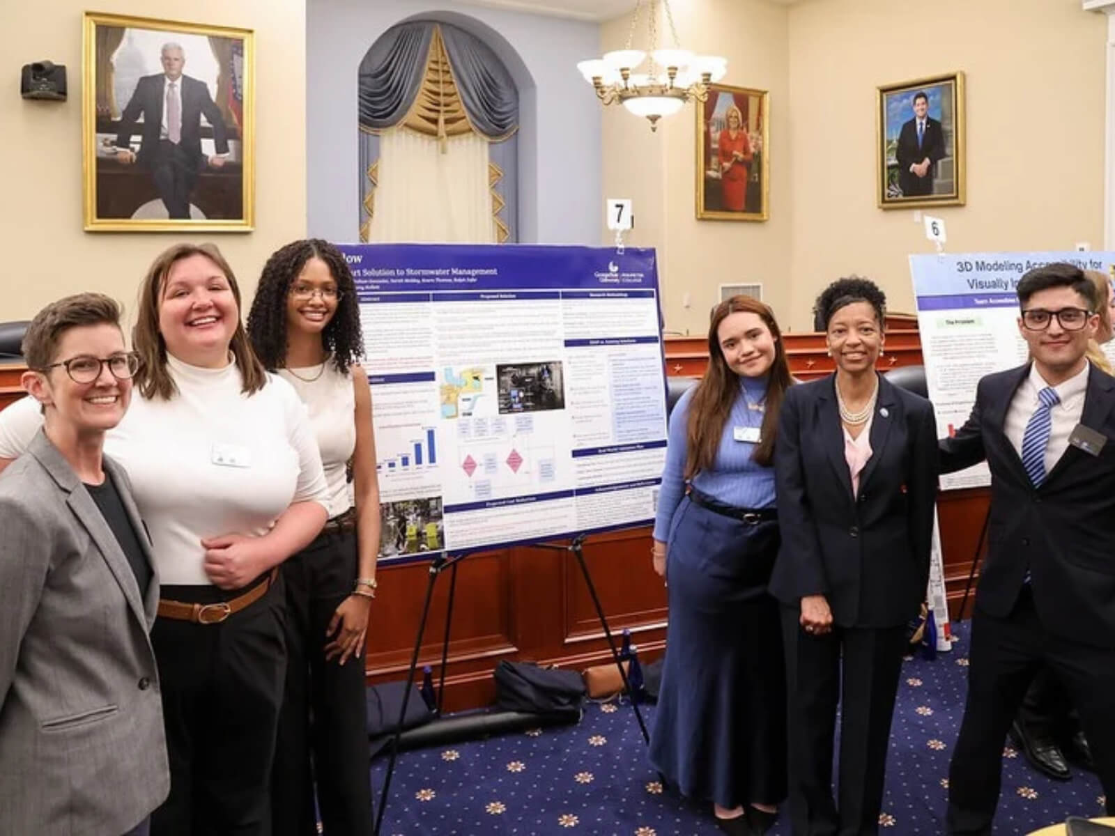 Students at a poster session