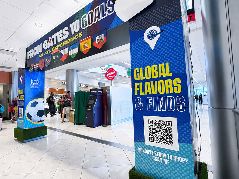 A Global Flavors and Finds arch at the Atlanta airport.