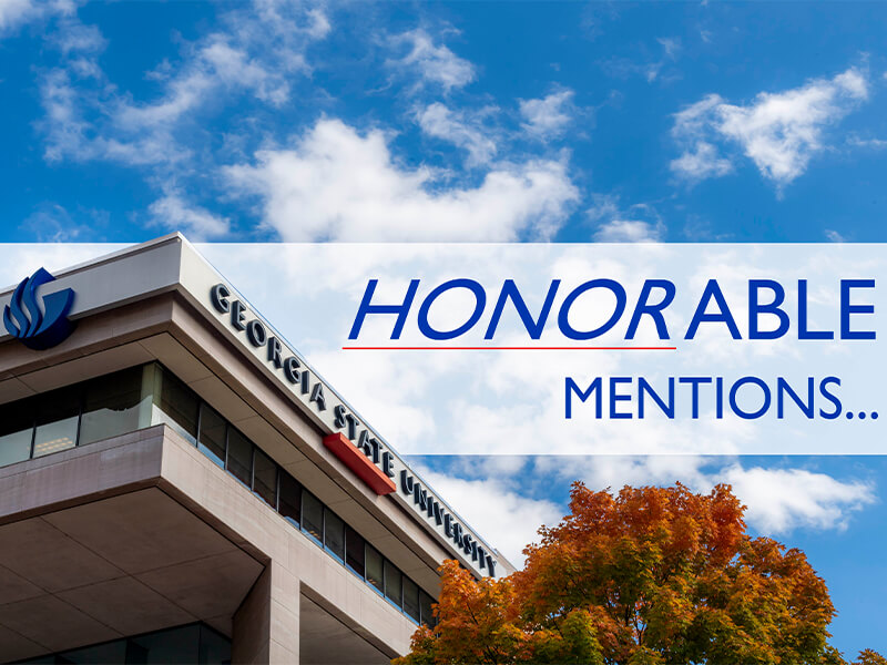The photo is of Centennial Hall, where the Honors College is located