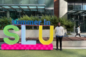 Nnaemeka Odedo at Amazon’s Seattle campus as a full-time employee.