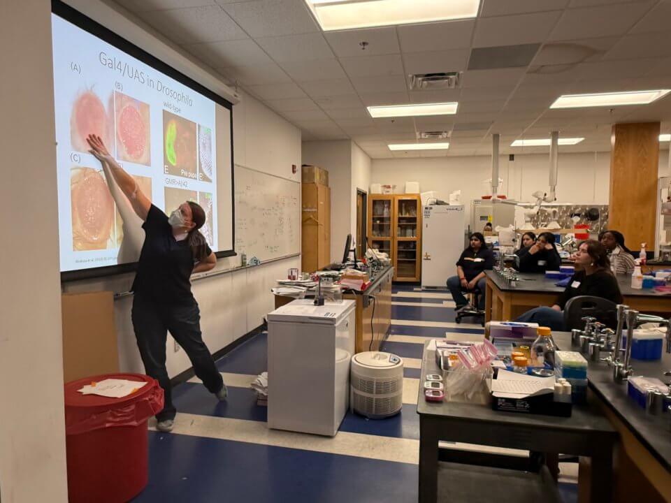 A lab with students and instructor
