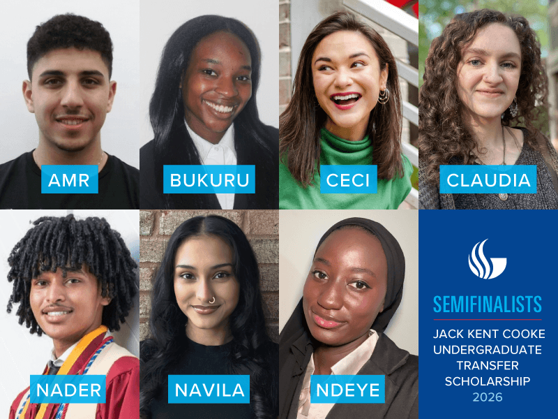 Grid of portrait photos showing scholarship semifinalists.