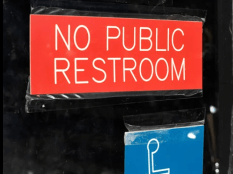 no public restroom signage