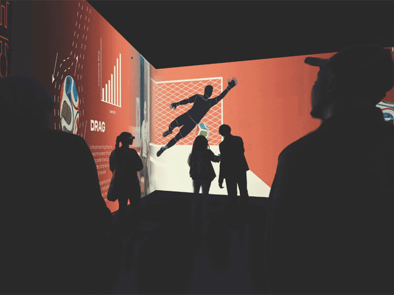 Visitors enjoy CMII's immersive soccer experiences.