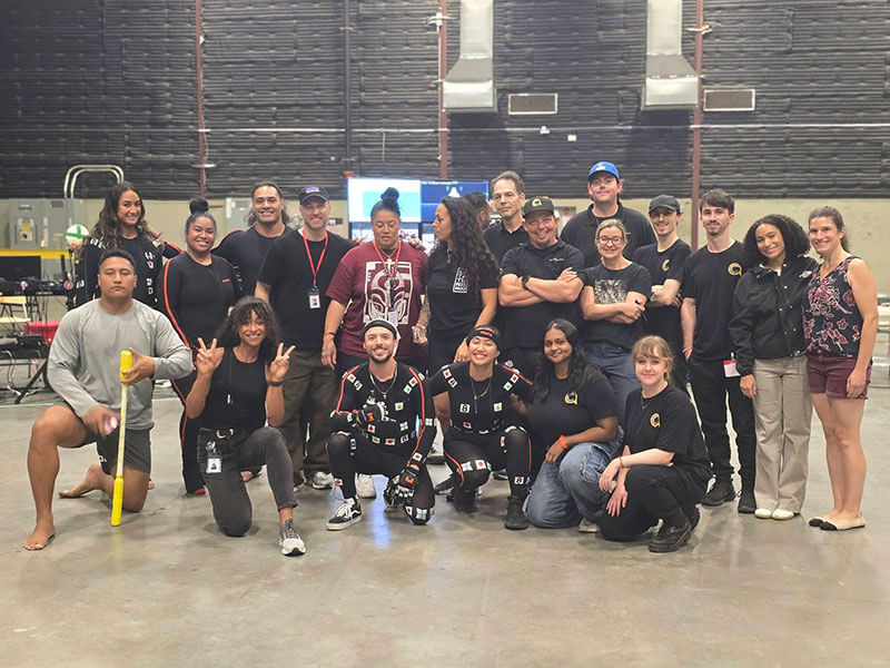 Creative Media Industries Institute faculty, students and alumni on the set of Disney's Moana