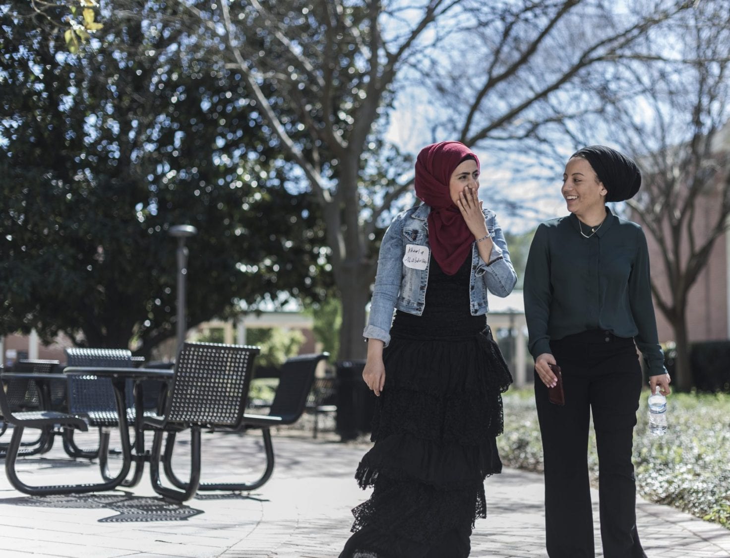 Leanna Deeb, right, mentors Kwala Alabdullah at the Clarkston Campus as part of the new Mentoring Initiative for New Americans