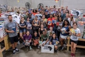 First-year Students Volunteer at Books for Africa