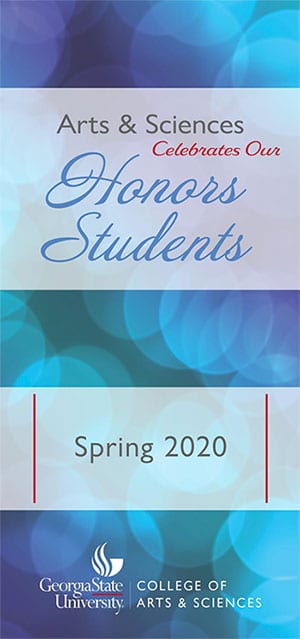 Cover image of virtual Honors Week program book.