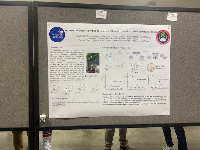 photo of research poster featuring research on medicinal plants native to Ethiopia