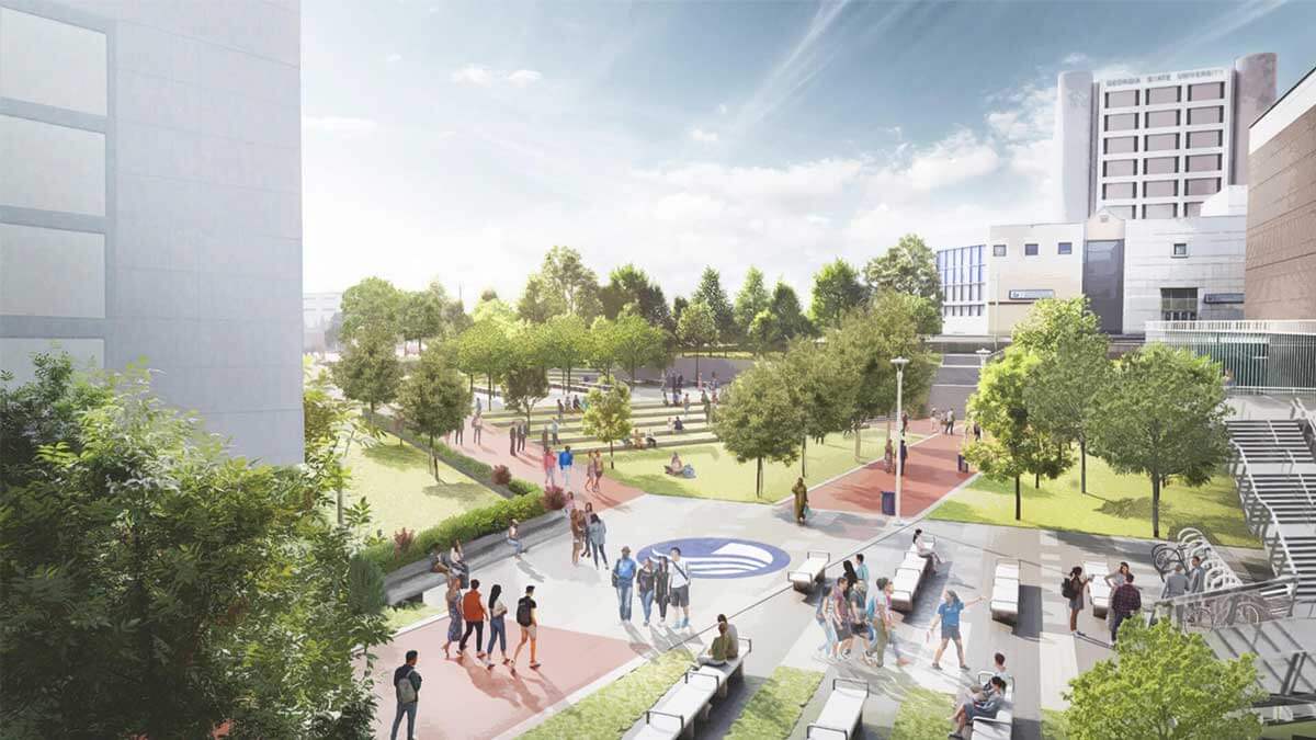 aerial rendering of Georgia State future campus improvements