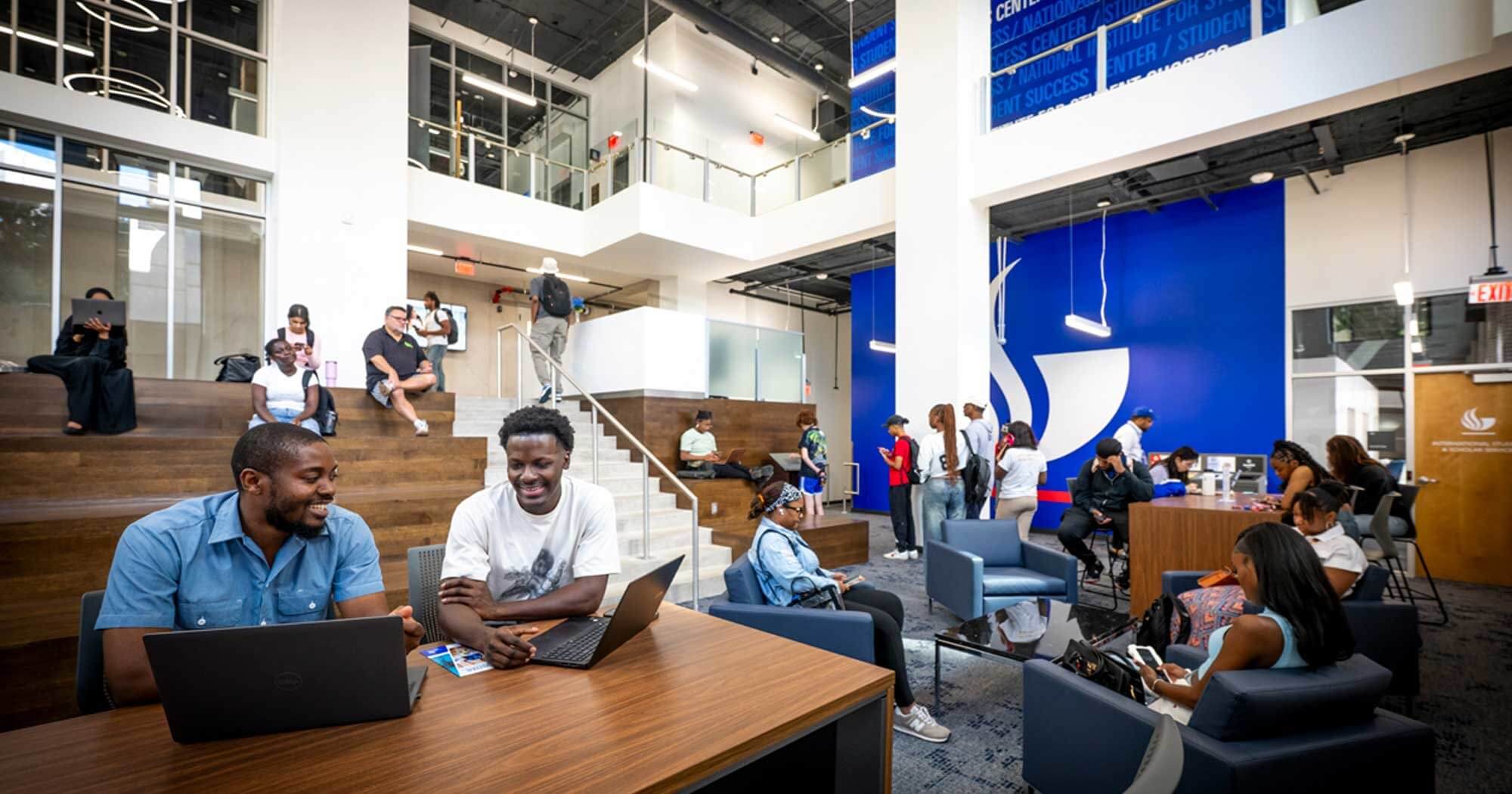 students inside the Student Success Center