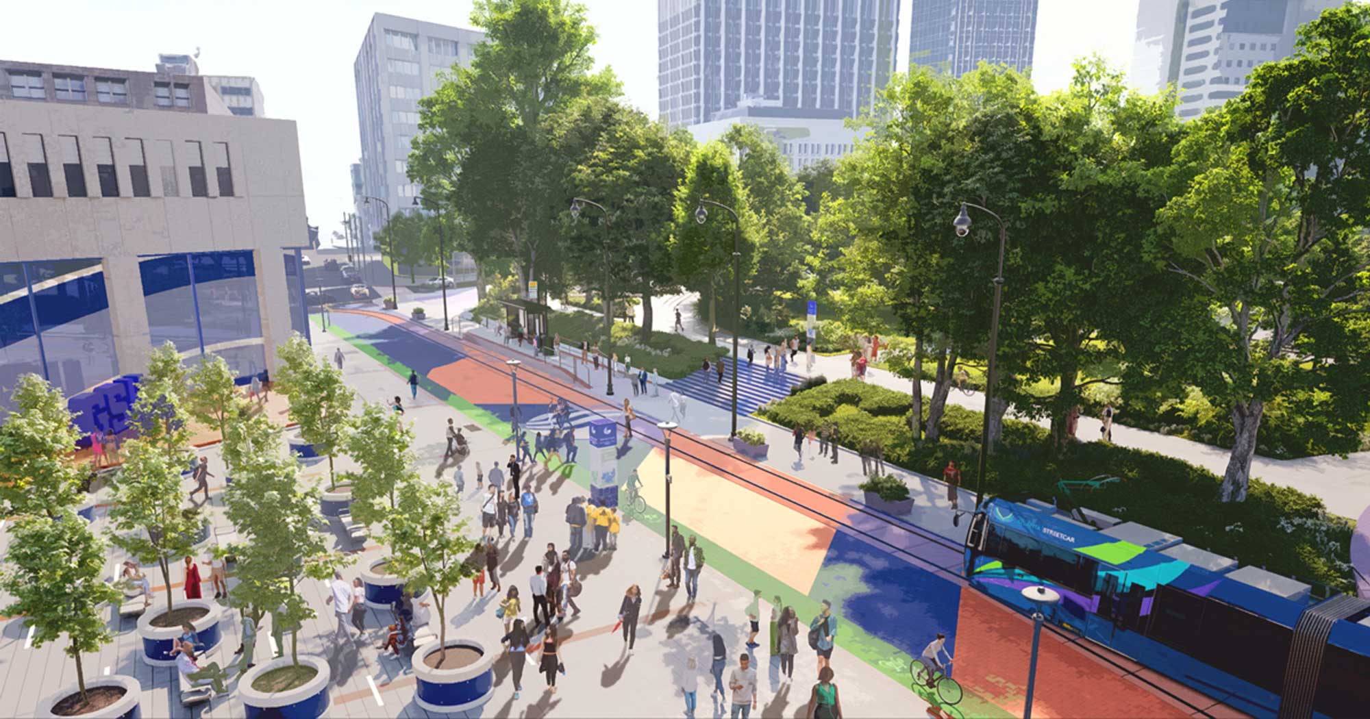 rendering of Woodruff park and GSU plaza