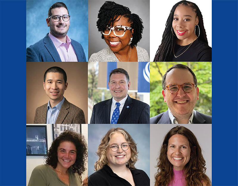 Three rows of faculty headshots. Top row (left to right): Dylan Marsh, Kiana Willis and Honey Walrond. Middle row (left to right): Boshi Wang, Michael Sanseviro and Tyler Skinner. Bottom row (left to right): Katherine Sullivan, Leah Oakes and Morgan Tate.
