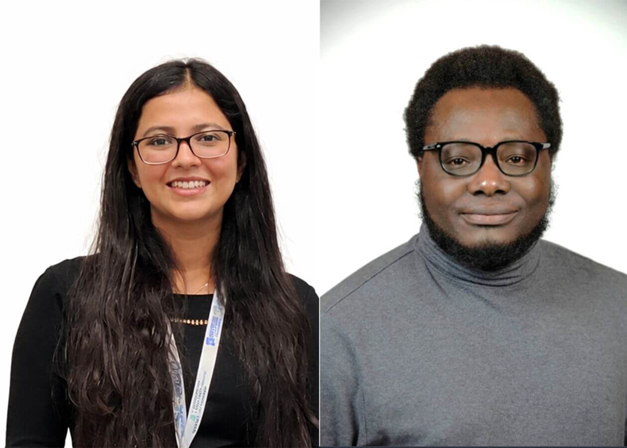 Collage photo image of From left, Raka Datta and Godwin Aipoh 2026 APPAM fellowship recipients