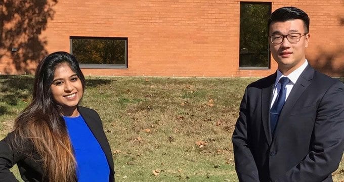 Yasmin Assar (J.D. '18) and Nathan Chong (J.D. '18)