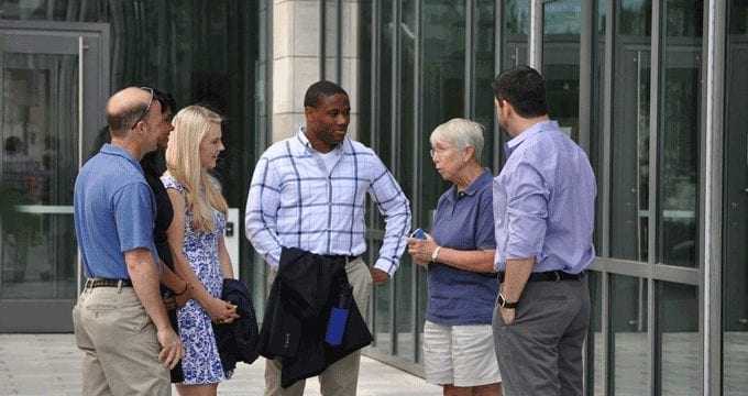 Ellen Taylor with students